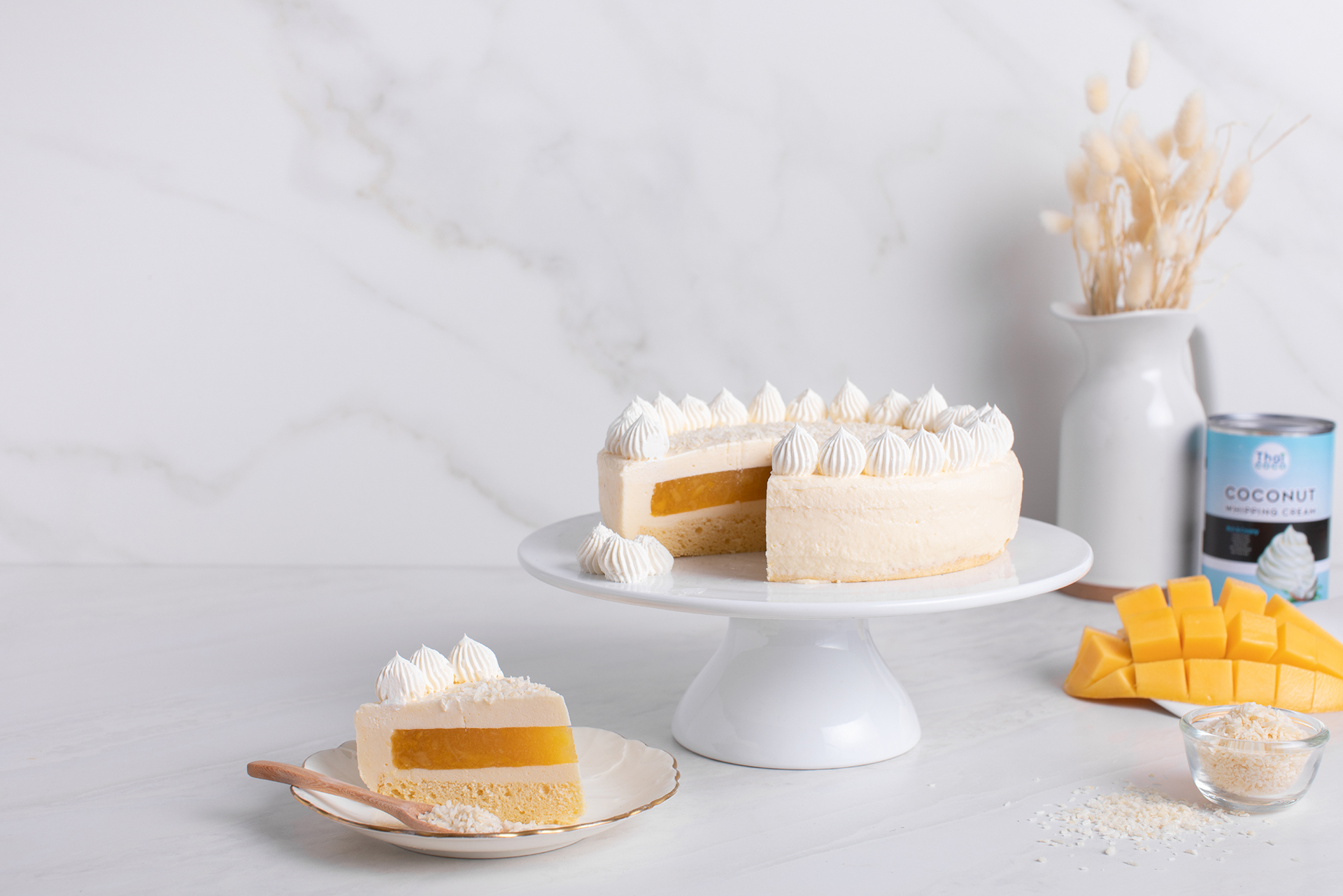 MANGO COCONUT MOUSSE CAKE