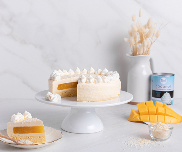 MANGO COCONUT MOUSSE CAKE