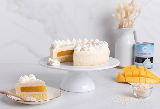 MANGO COCONUT MOUSSE CAKE